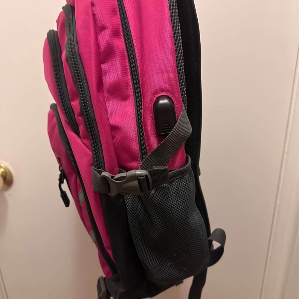 Pink Backpack with Black Accents - Picture 3 of 10